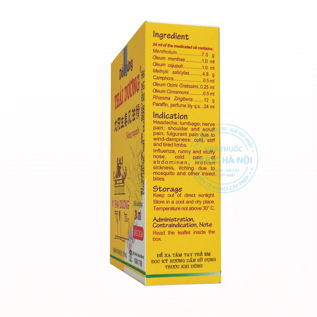 Dầu gừng Thái Dương 24ml