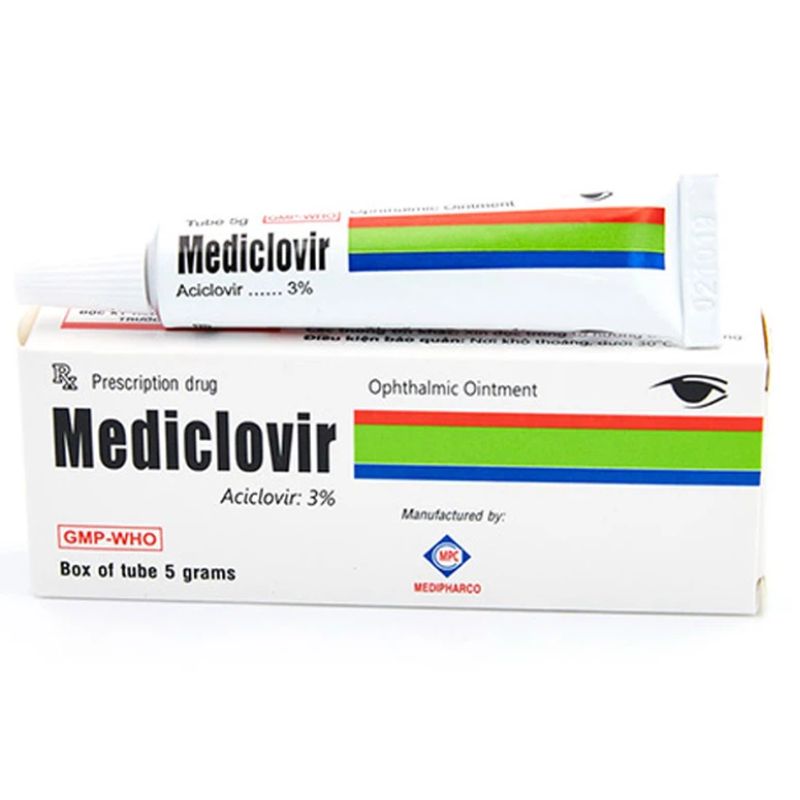 Thuốc mỡ tra mắt Mediclovir 3%