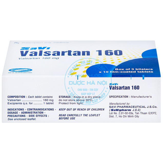Thuốc Savi Valsartan 160mg
